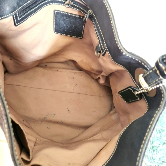 Coach Black Signature Canva Tote with Leather Trim - Picture 4 of 7